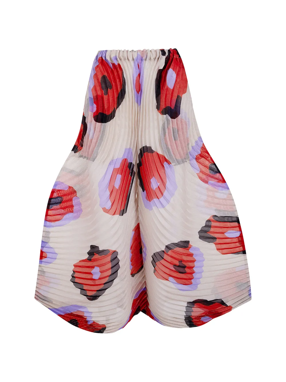 Issey Miyake Verve floral-print plissé trousers - Toni neutri