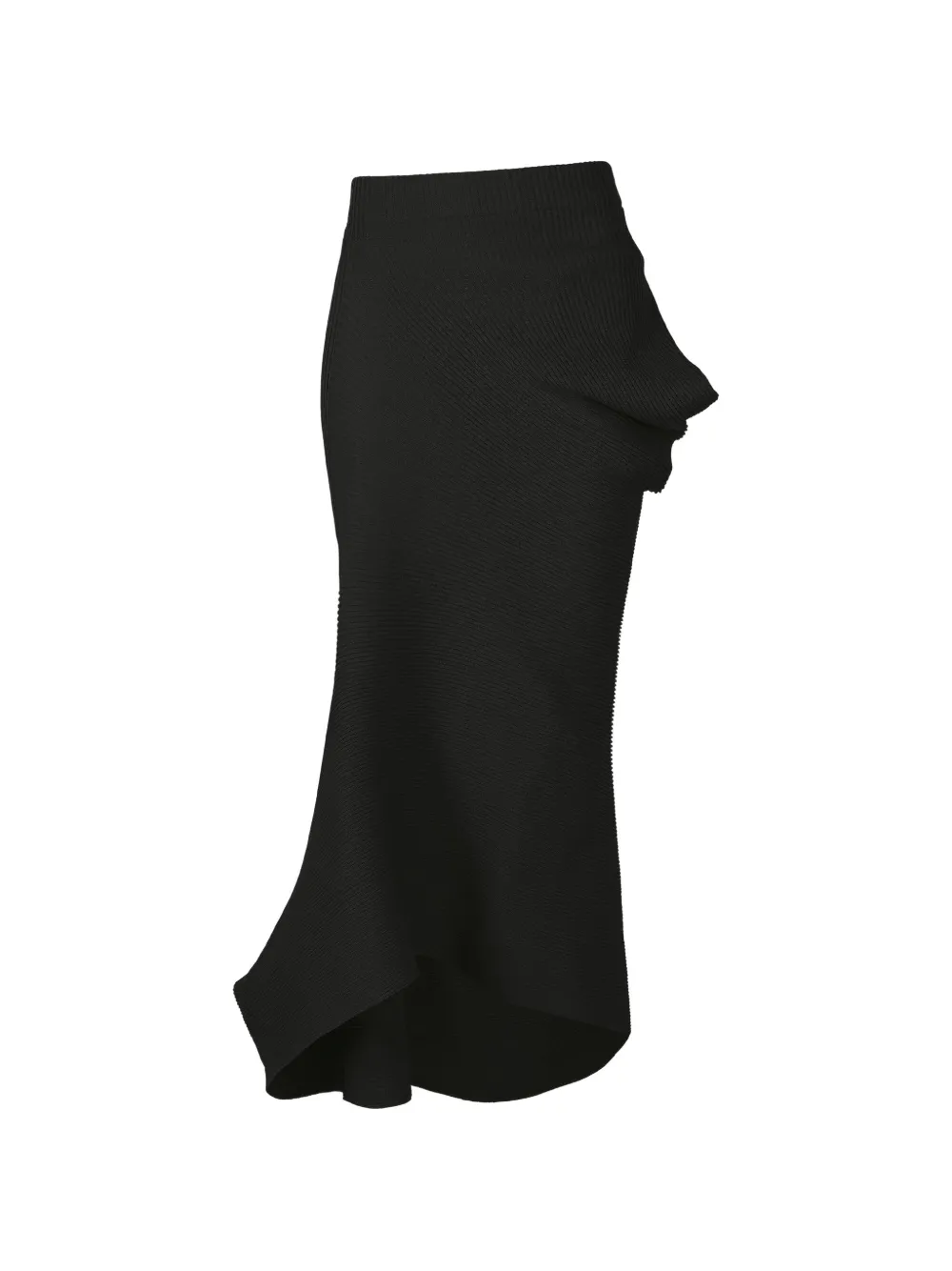 Issey Miyake pleated asymmetric maxi skirt - Schwarz