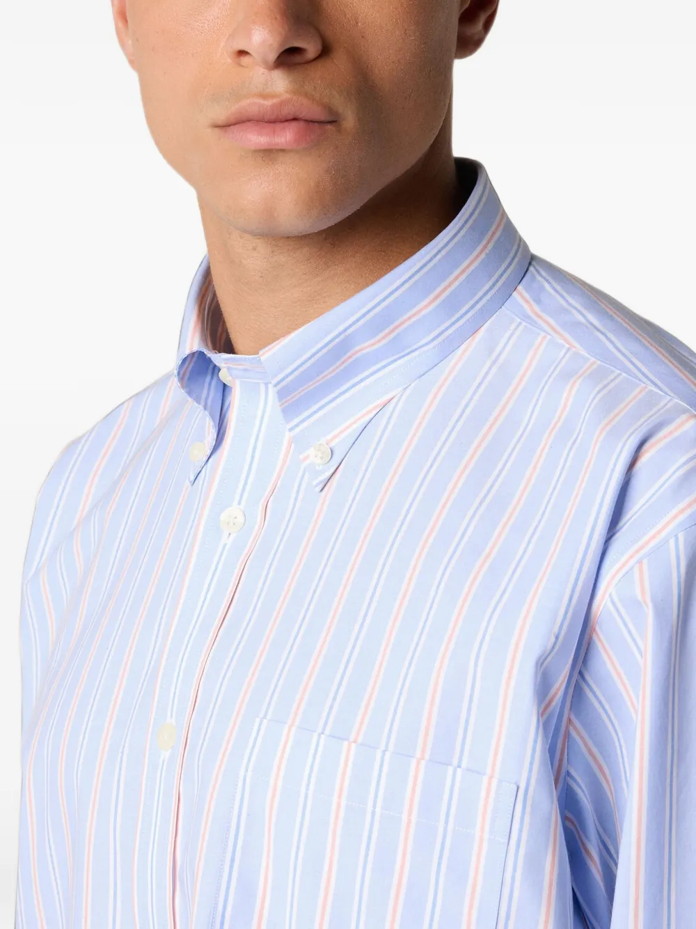 Brooks Brothers Button-down gestreept overhemd Blauw