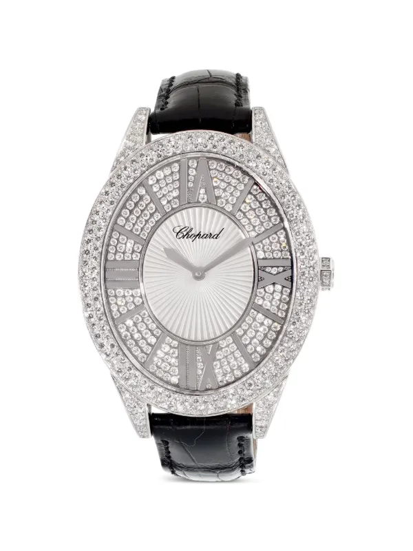 Chopard Pre-owned 18K White Gold Diamond 46mm Watch in Silver