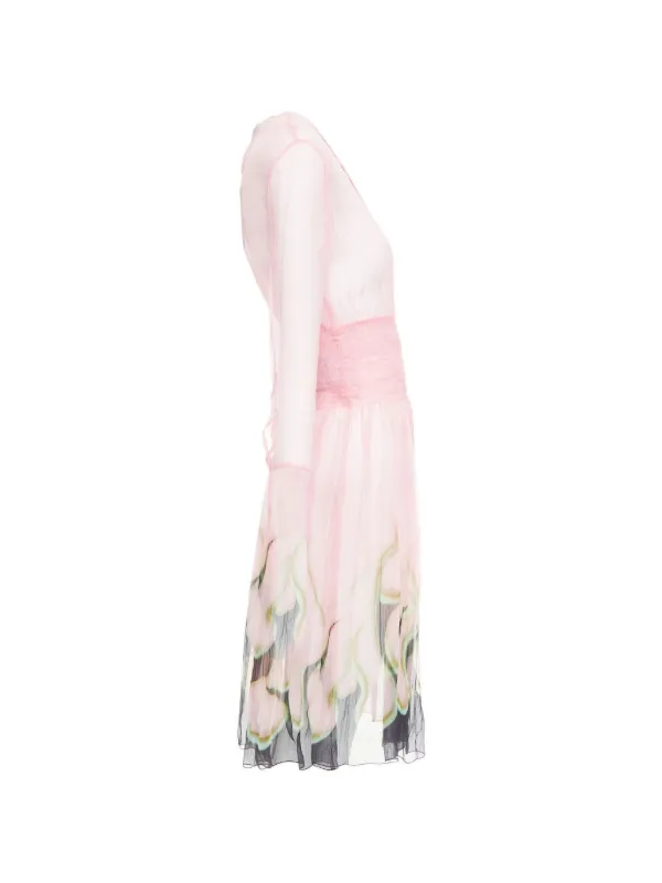 prada pink silk dress Prada Pink Silk Evening Gown w/Keyhole Neckline c.2017 Rachel Zabar Vintage