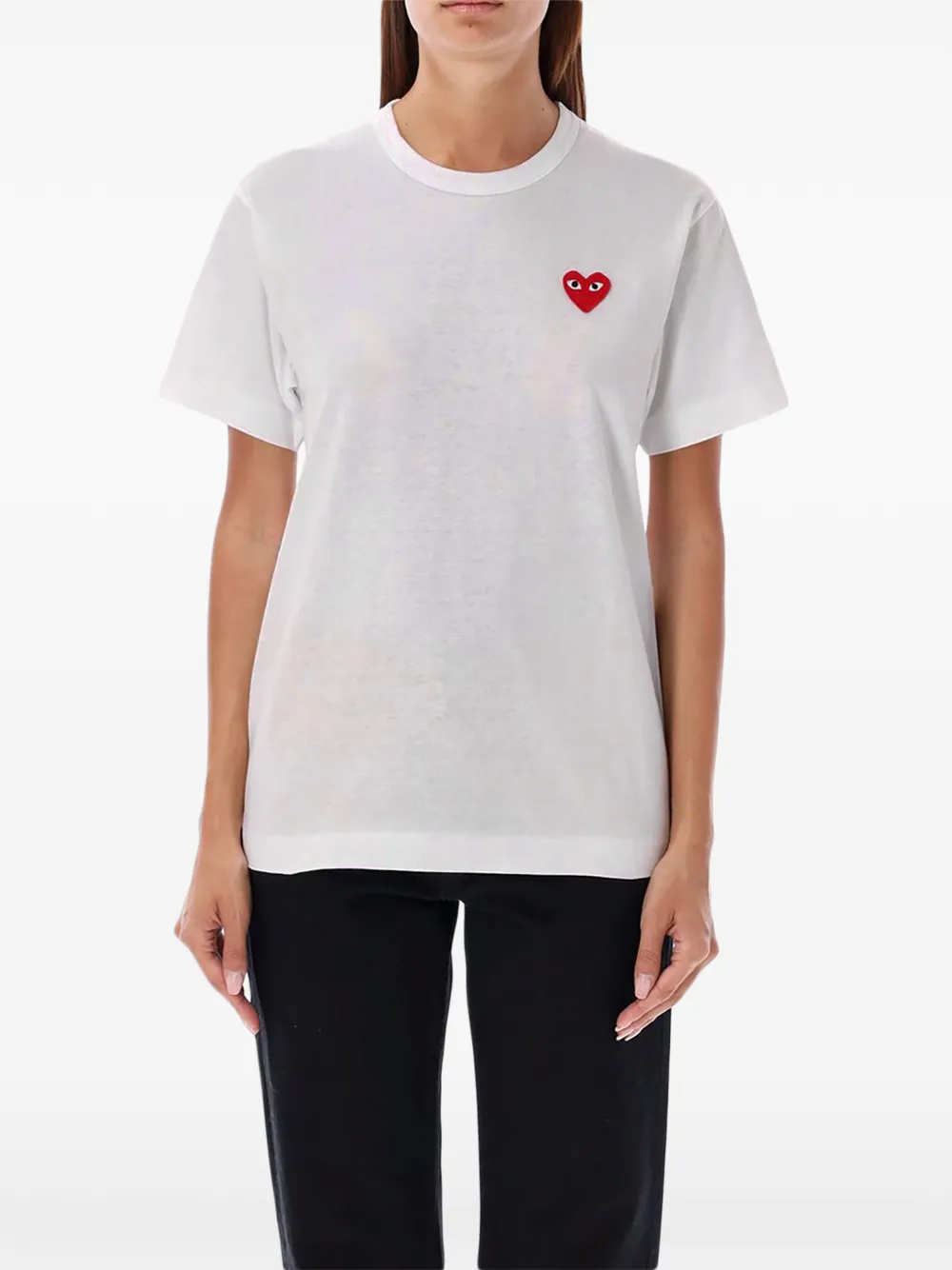 Comme Des Garçons Play T-shirt met hartpatch Wit