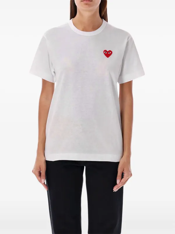 Comme Des Garçons Play logo-heart T-shirt | White | FARFETCH