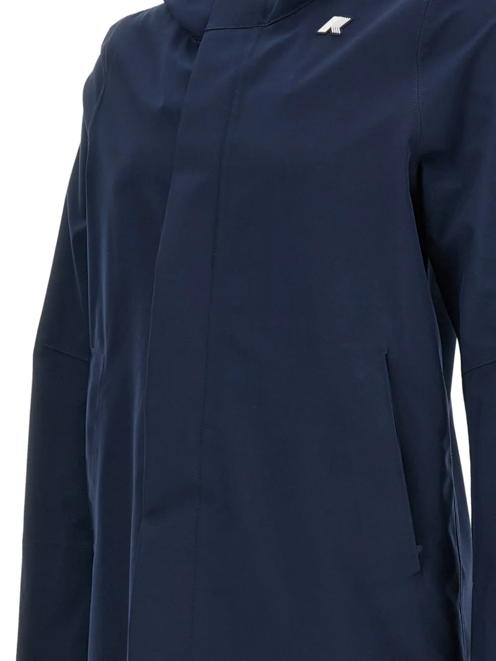 K-Way Jas met logopatch en capuchon Blauw