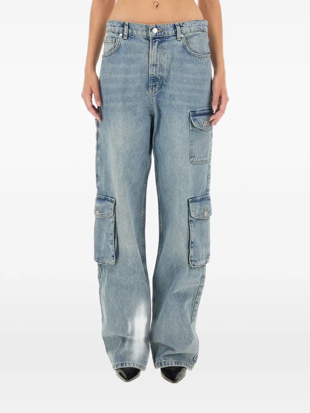 MOSCHINO JEANS button cargo pants - Blu