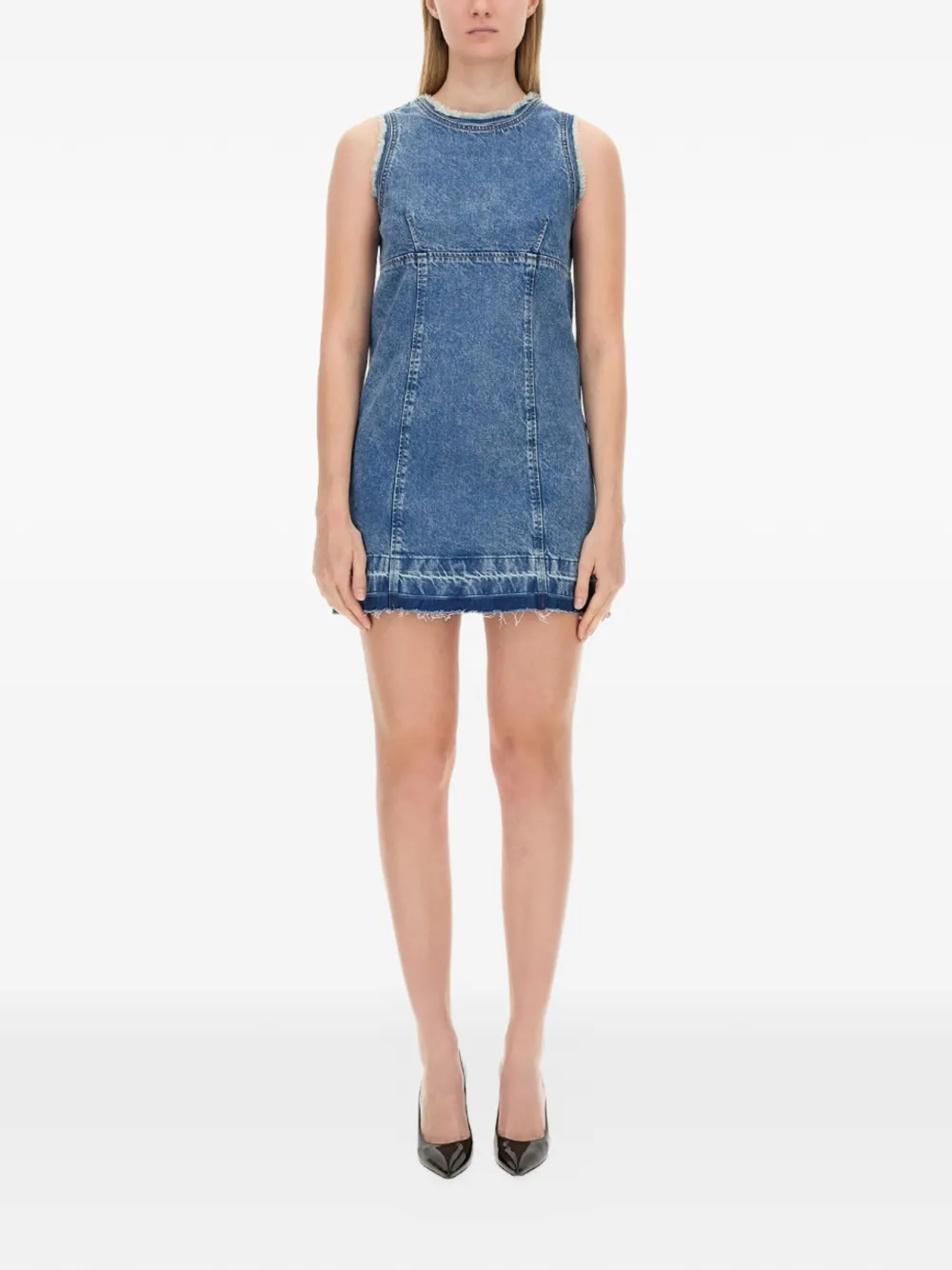 MOSCHINO JEANS frayed mini dress - Blu