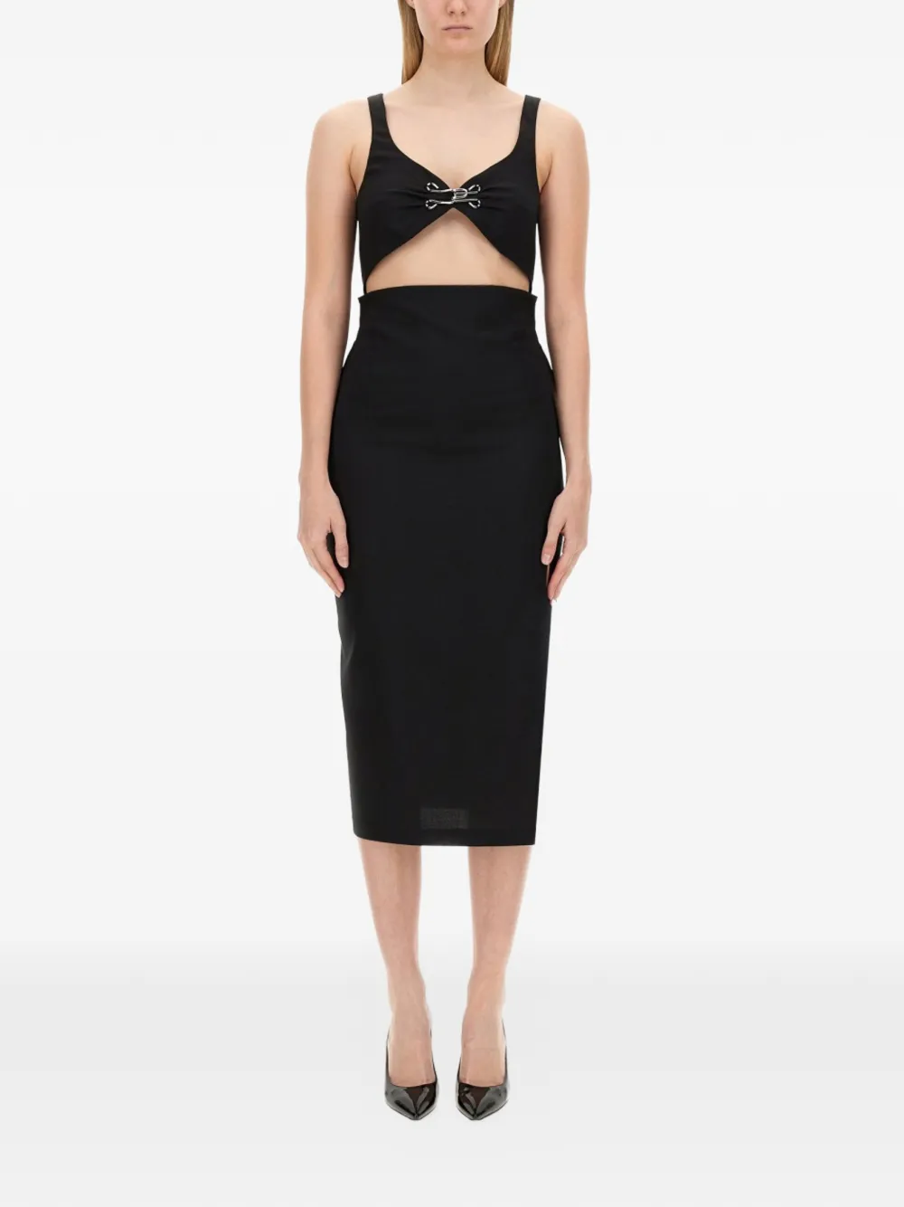MOSCHINO JEANS Uitgesneden midi-jurk Zwart