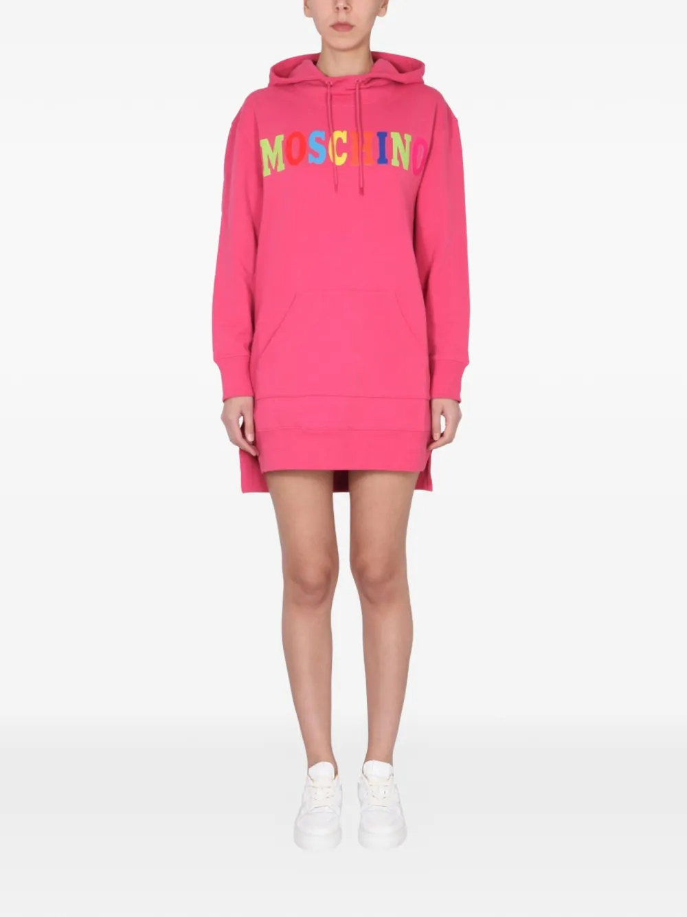 Moschino hooded logo dress - Rosa