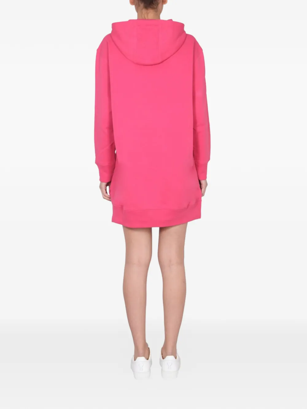 Moschino Jurk met capuchon en logo Roze