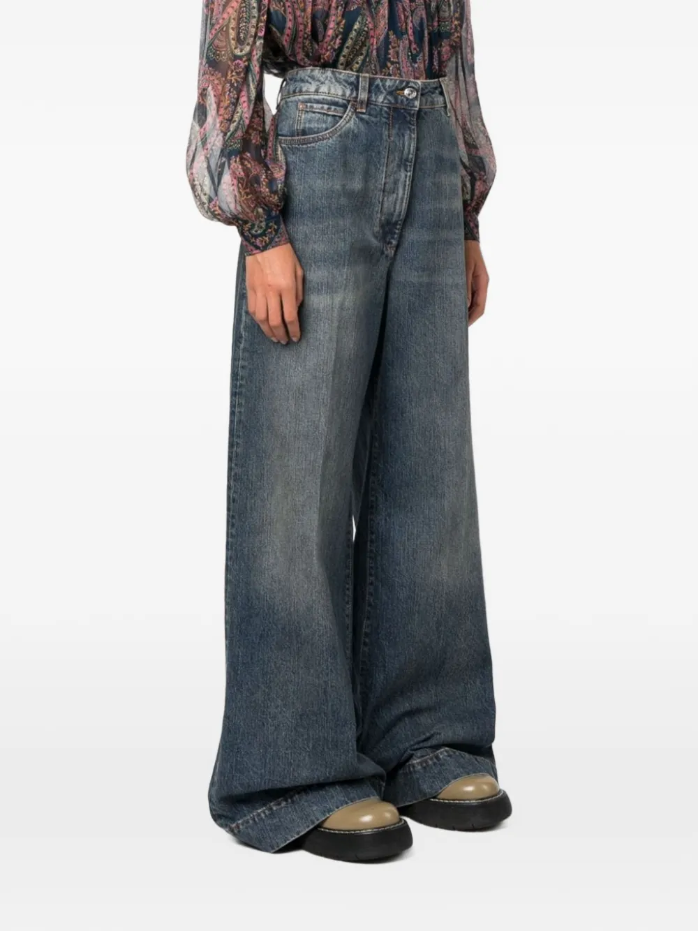 ETRO Jeans met geborduurd logo Blauw