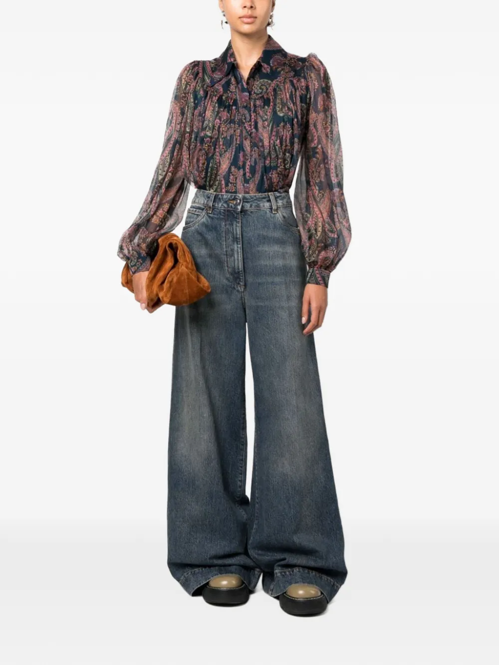 ETRO Jeans met geborduurd logo Blauw