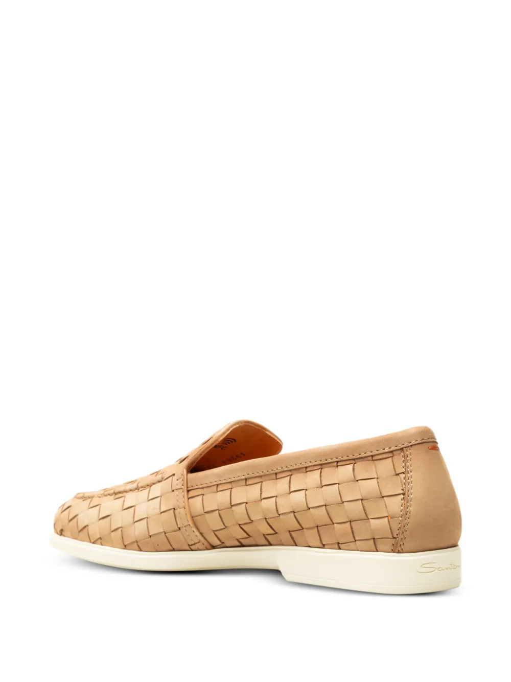 Santoni woven suede loafers Beige