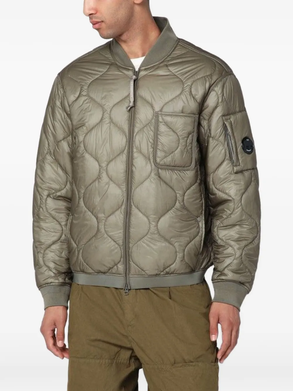C.P. Company zip-up quilted bomber jacket - Grigio