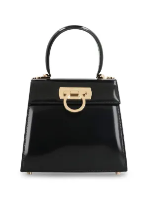 Ferragamo Gancini flip-lock Leather Bag | Black | FARFETCH