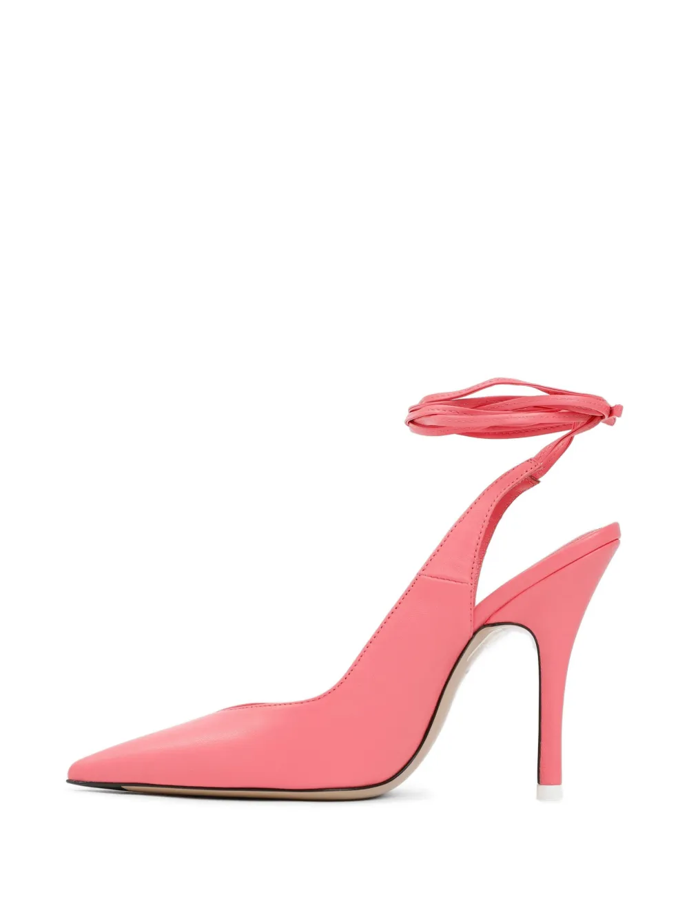 The Attico ankle tie leather pumps Roze