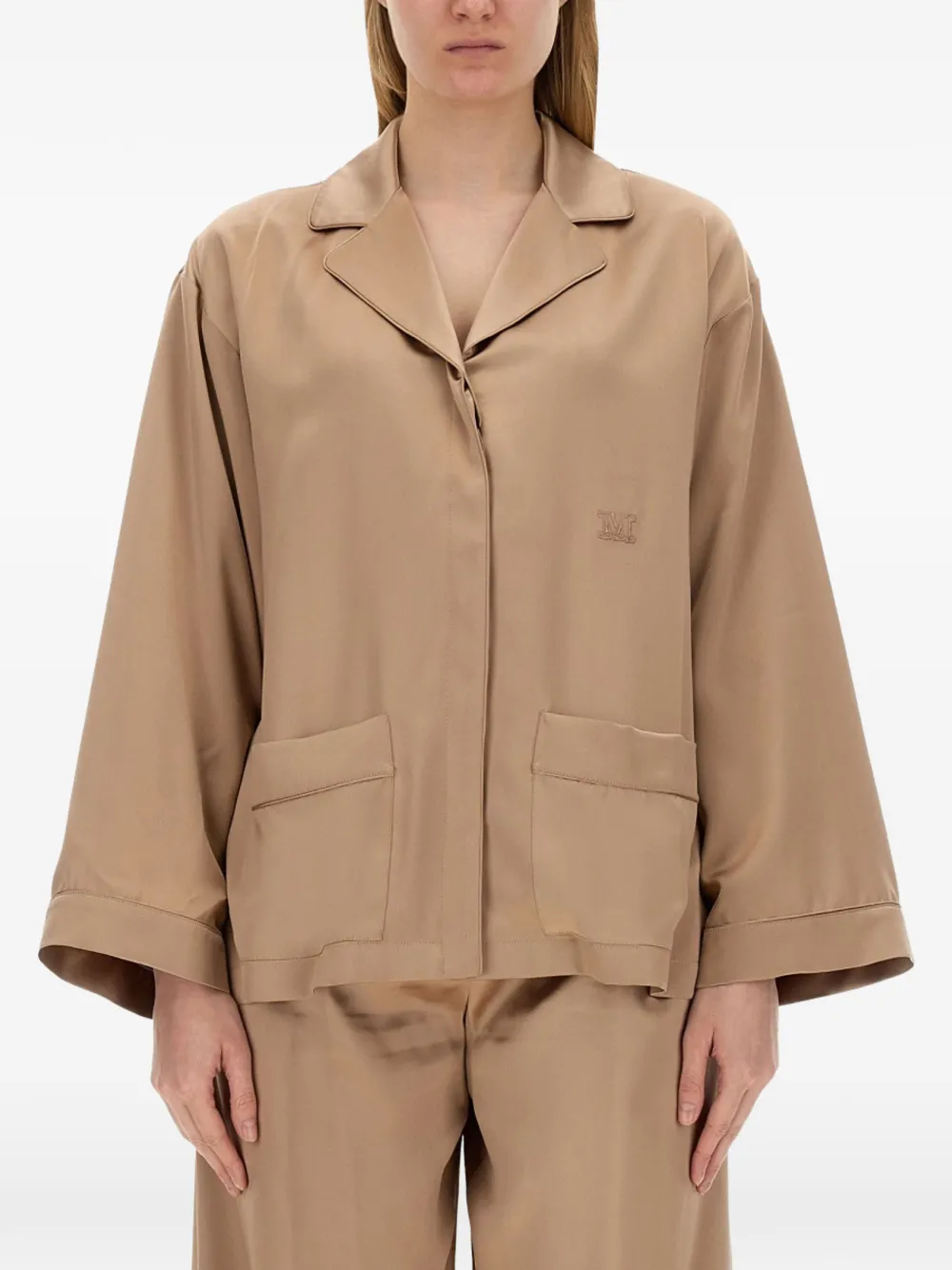 Max Mara logo-embroidered shirt - Toni neutri