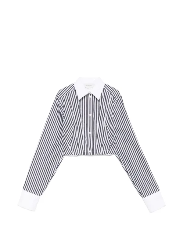 Sportmax ストライプ クロップド シャツ | ブラック | FARFETCH JP