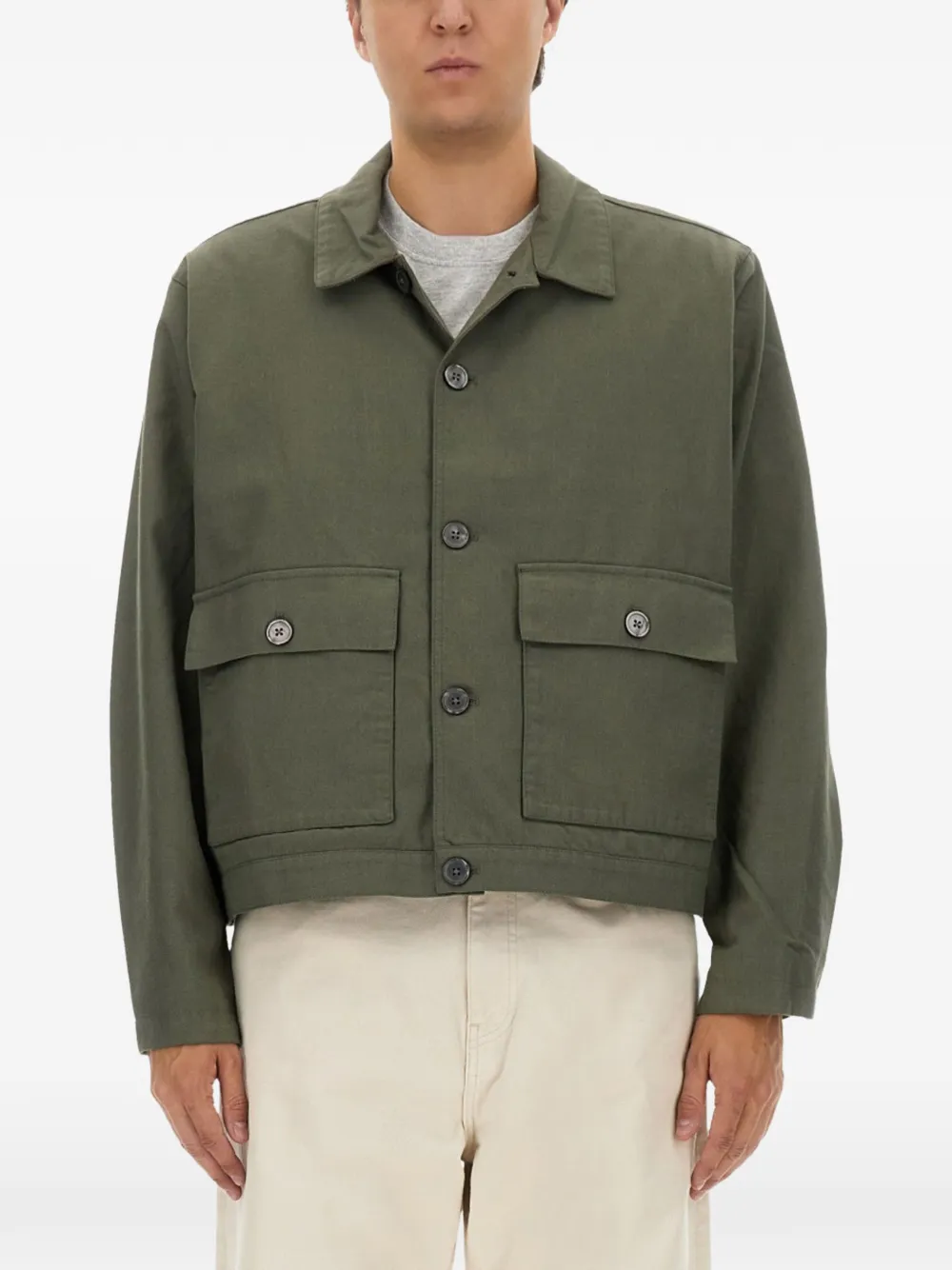 Obey flap-pocket shirt jacket - Verde
