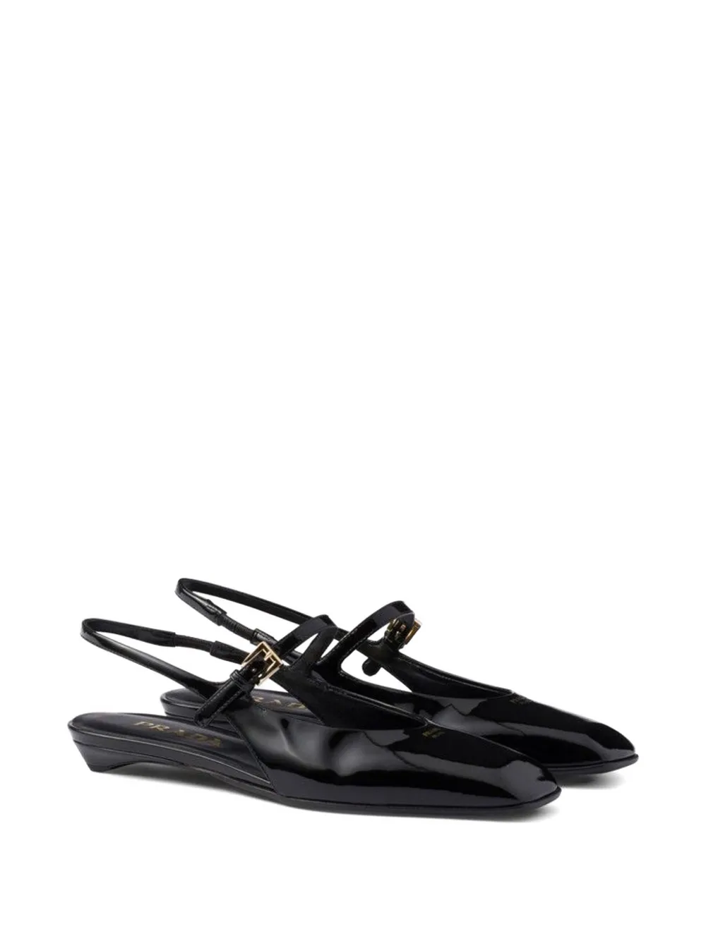 Prada Leren slingback pumps Zwart
