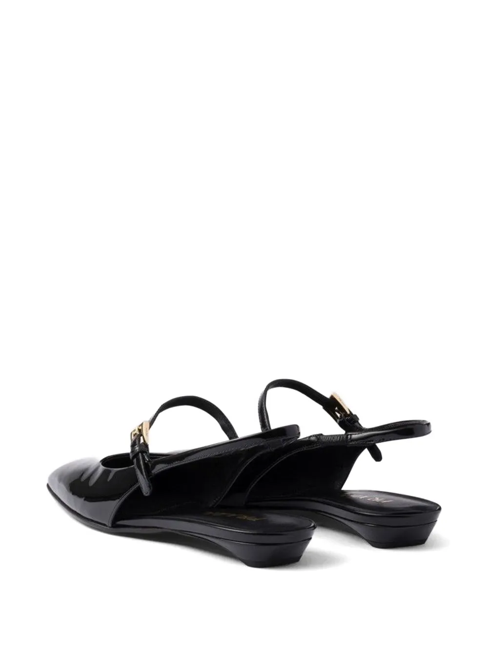 Prada Leren slingback pumps Zwart