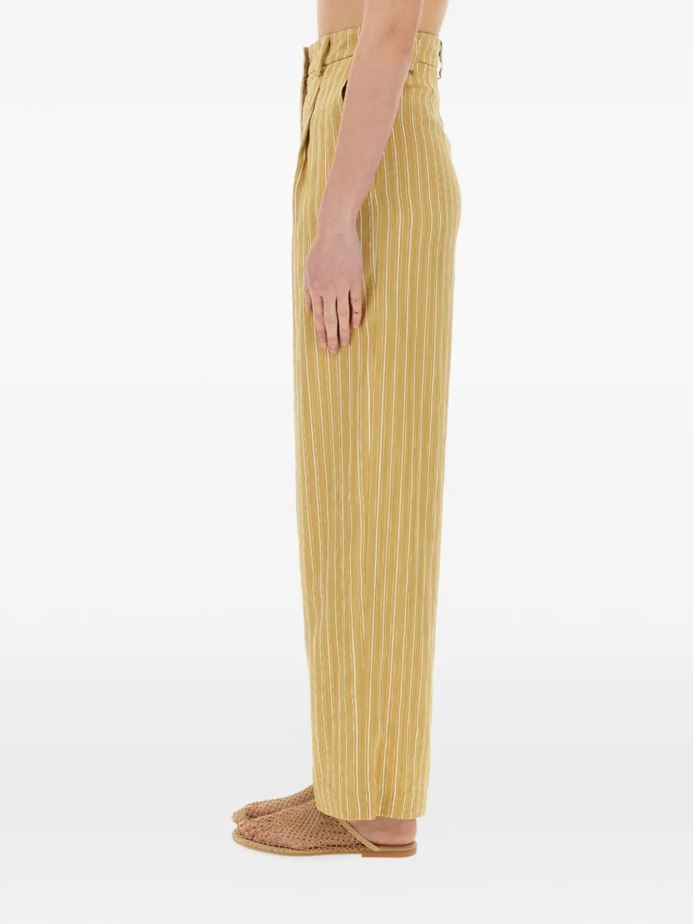 Alysi Gestreepte pantalon Geel