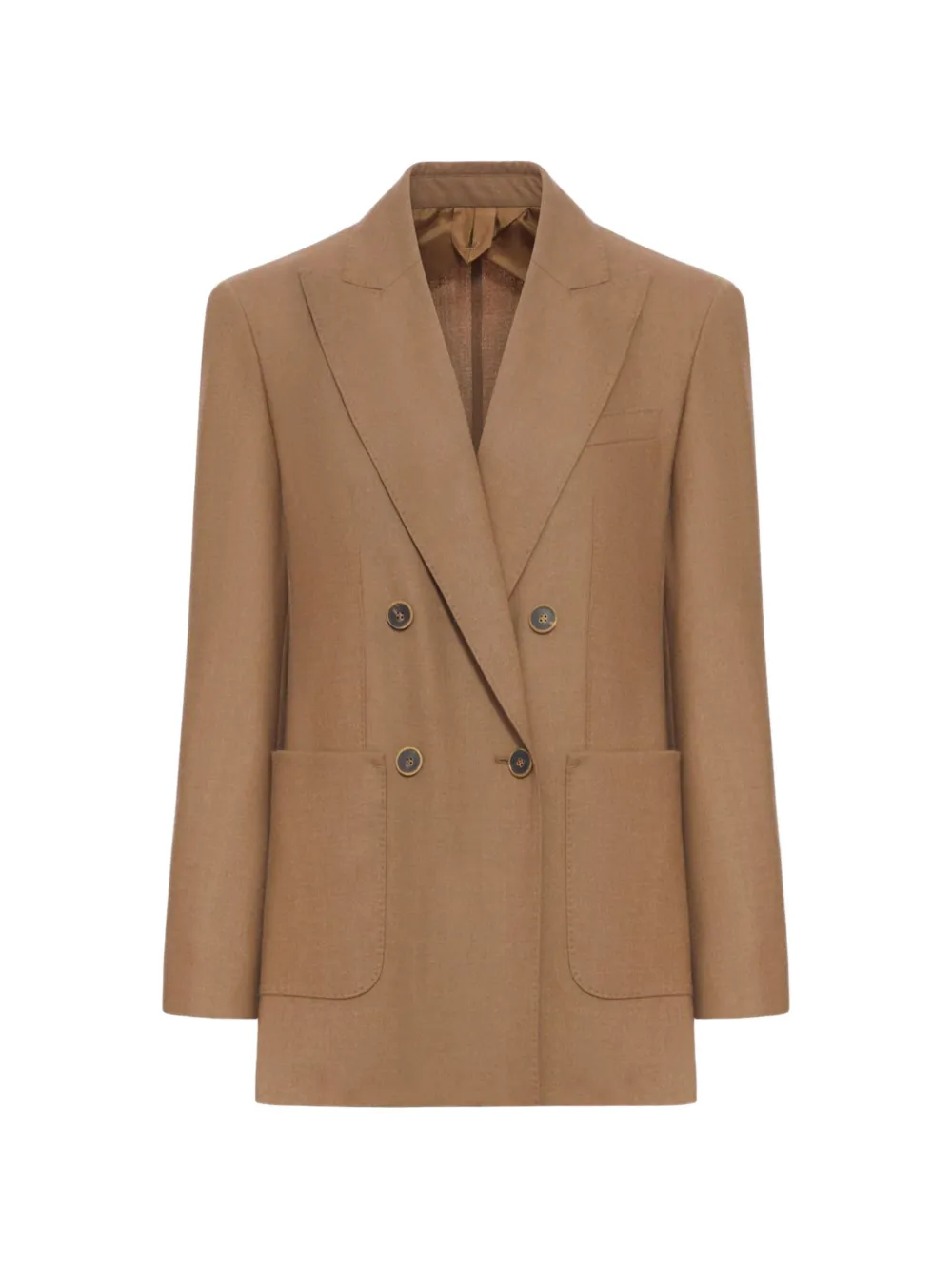 Max Mara double-breasted cashmere blazer - Marrone