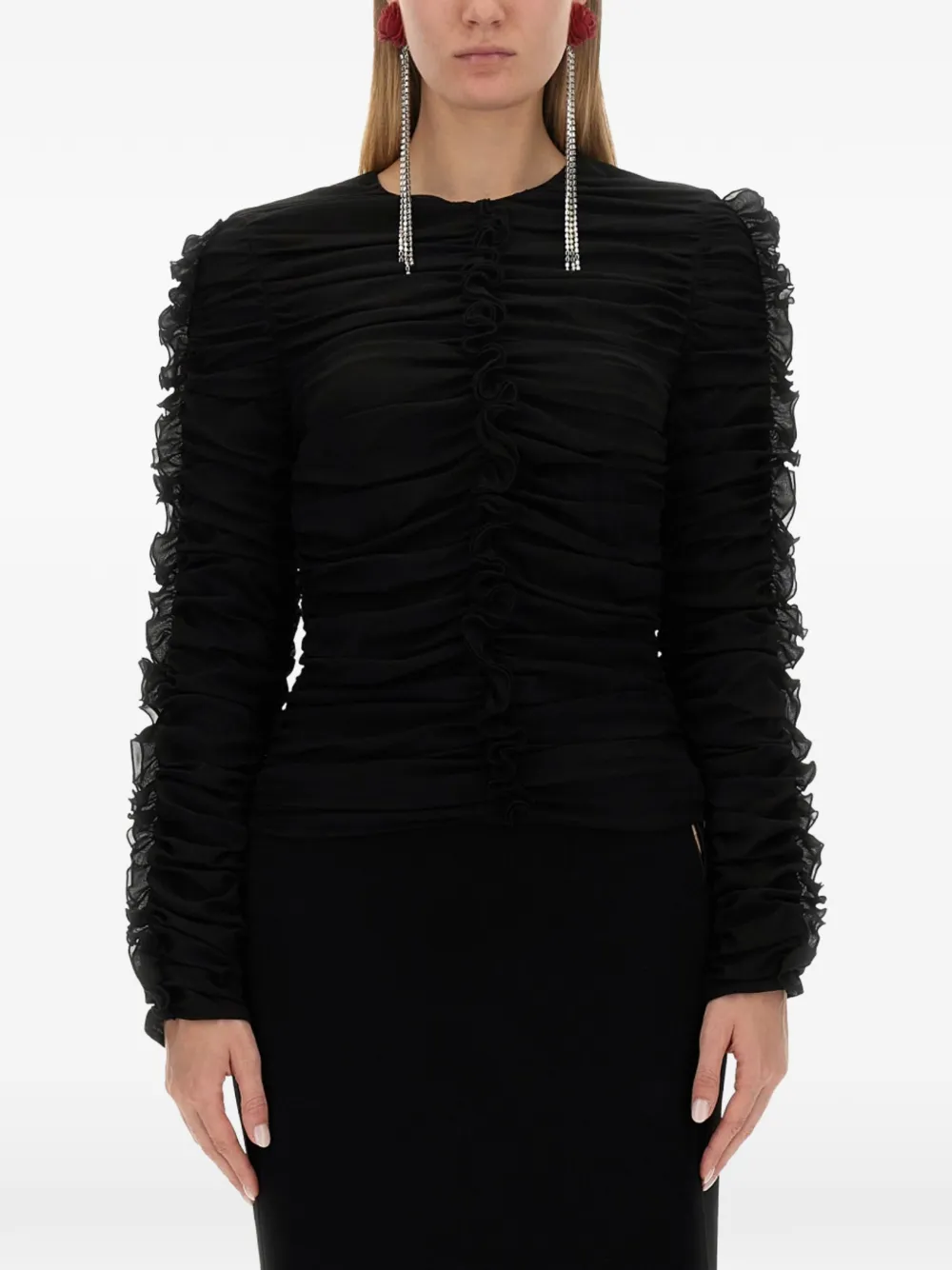 Magda Butrym ruffled blouse - Nero