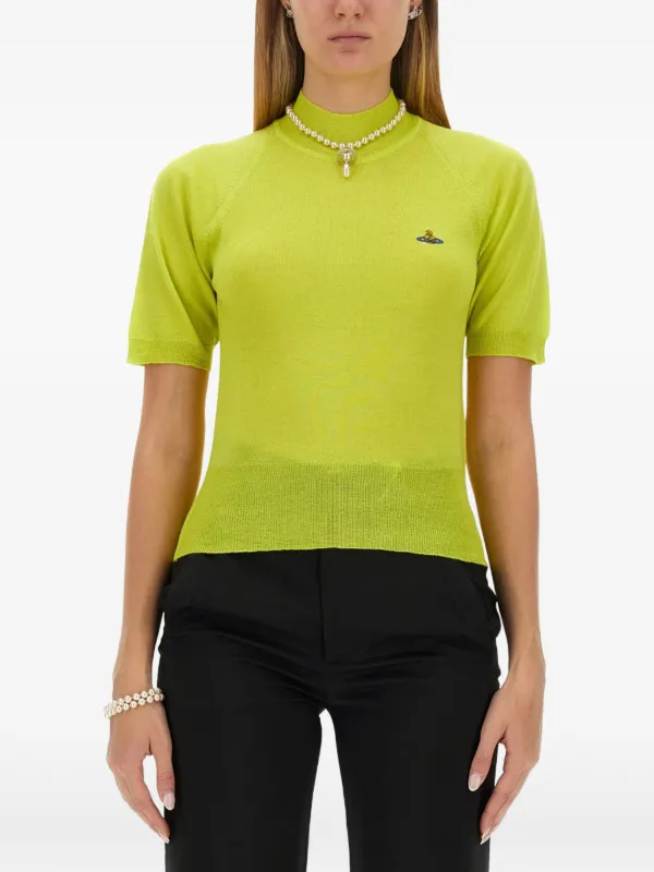 Vivienne Westwood Bea Embroidered-logo Sweater in Green