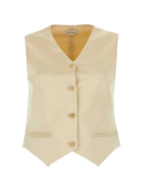 Magda Butrym V-neck Waistcoat in Neutrals