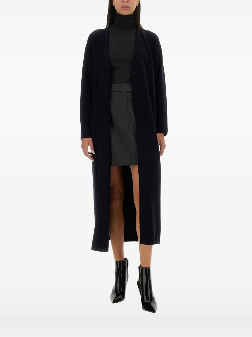 Max Mara belted jersey coat - Blu