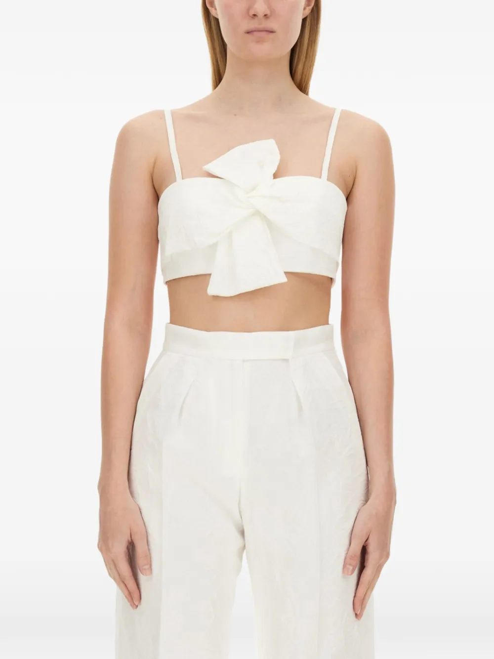 Max Mara bow crop-top - Bianco