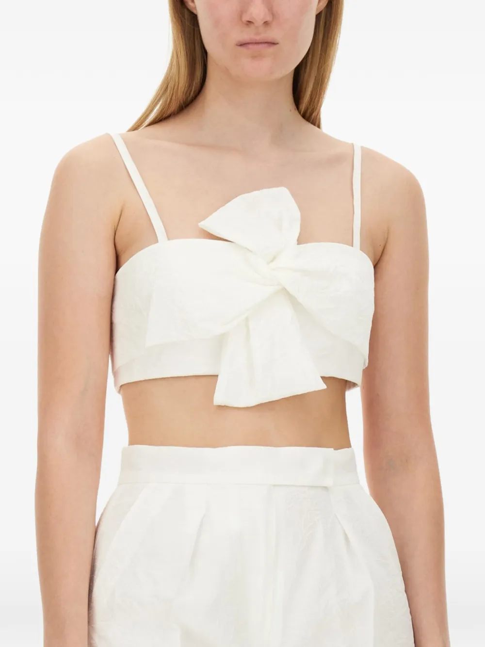 Max Mara Cropped top met strik Wit