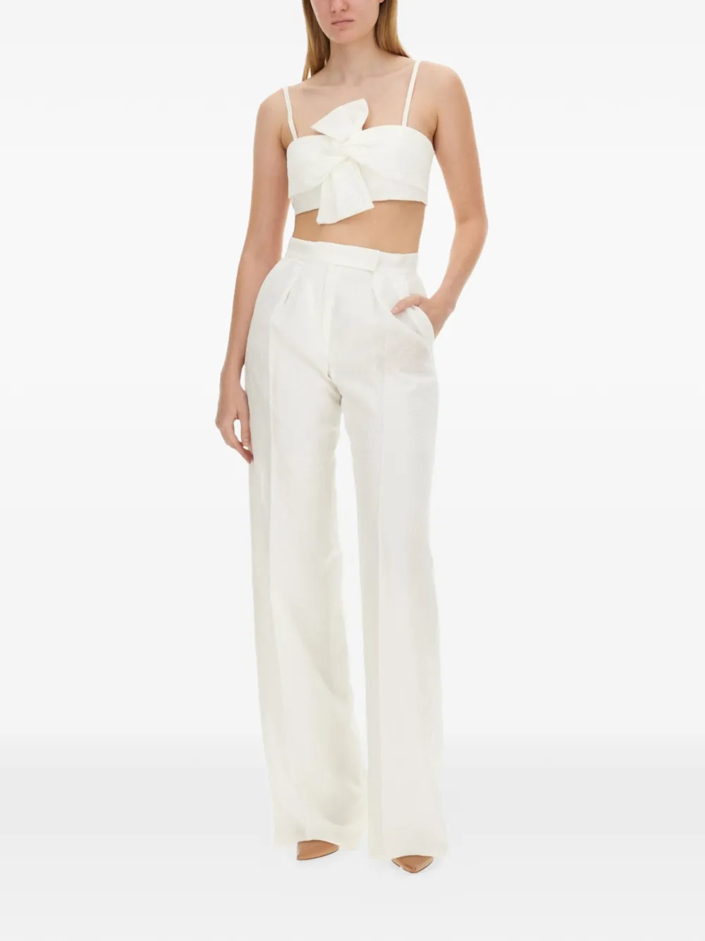 Max Mara Cropped top met strik Wit
