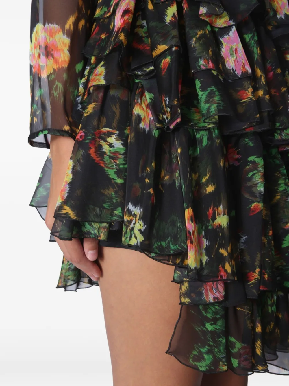 MSGM Asymmetrische jurk met ruches Zwart