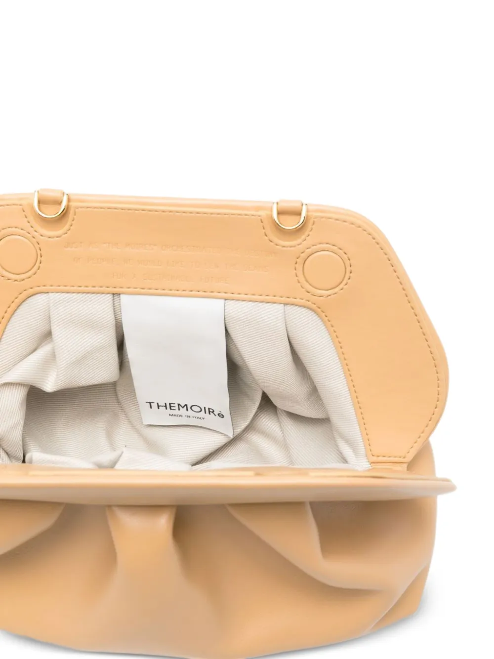 Themoirè Bios medium gesmockte clutch Beige
