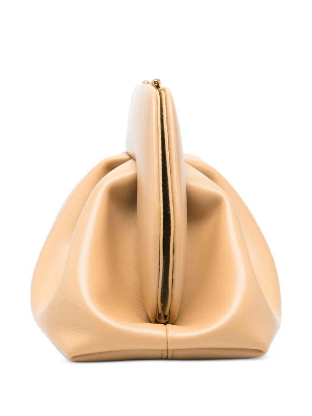 Themoirè Bios medium gesmockte clutch Beige