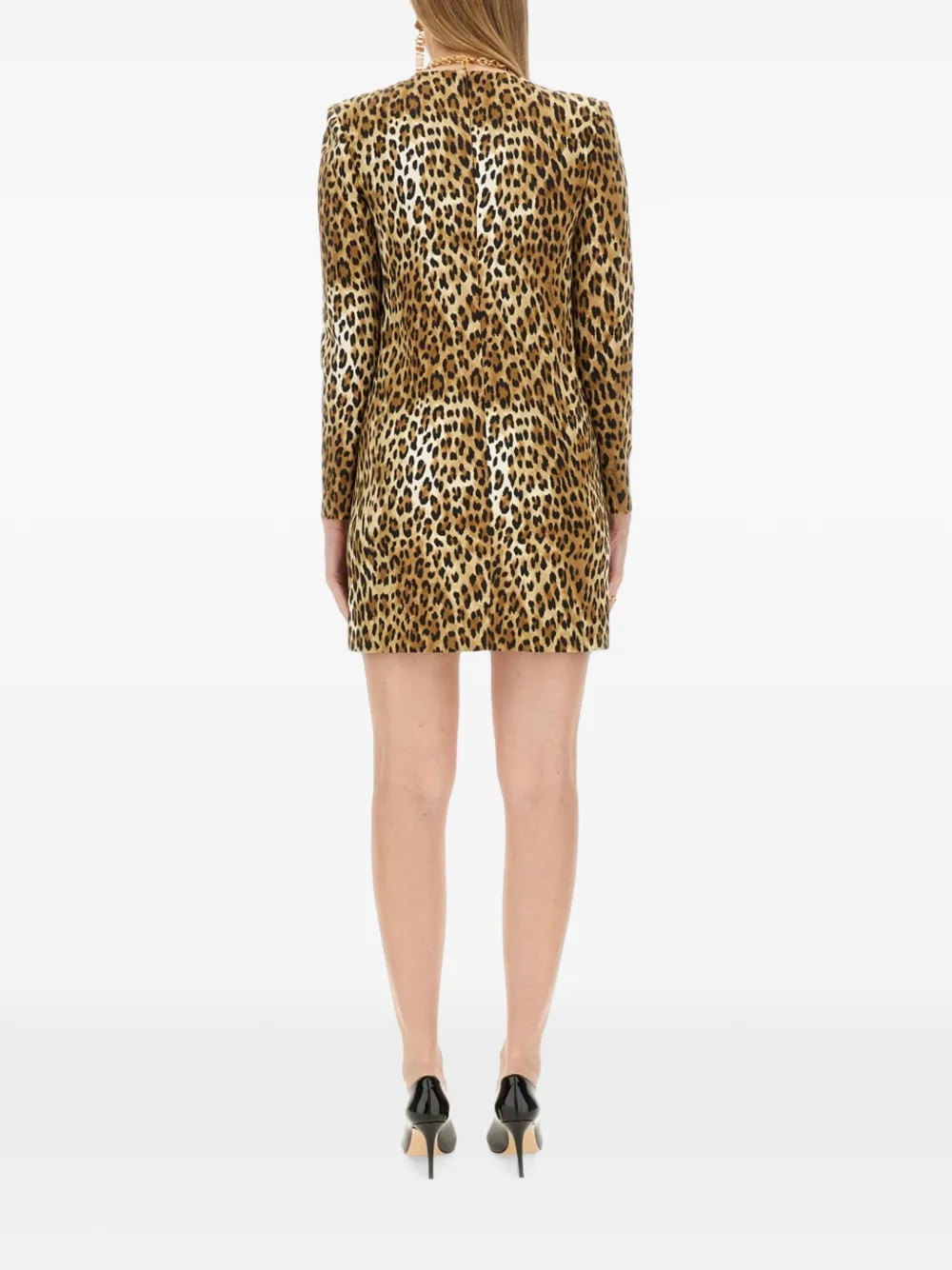 Moschino animal-pattern mini dress Beige