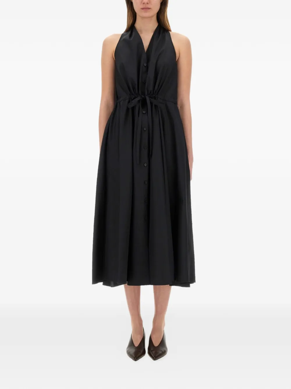 ASPESI halterneck poplin dress - Nero