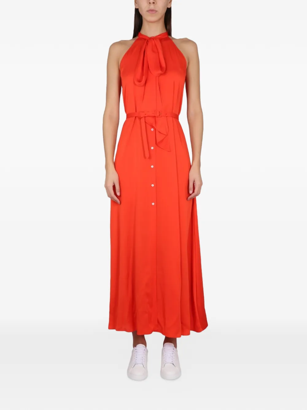 ASPESI sleeveless belted midi dress · 42