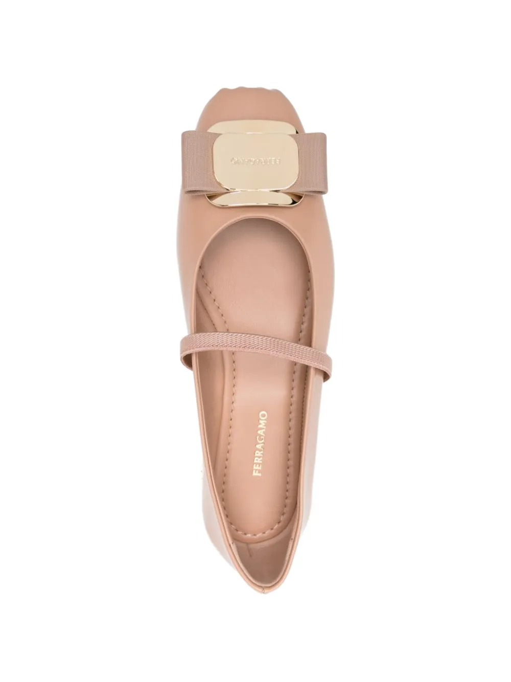 Ferragamo Vara leren ballerina's Bruin
