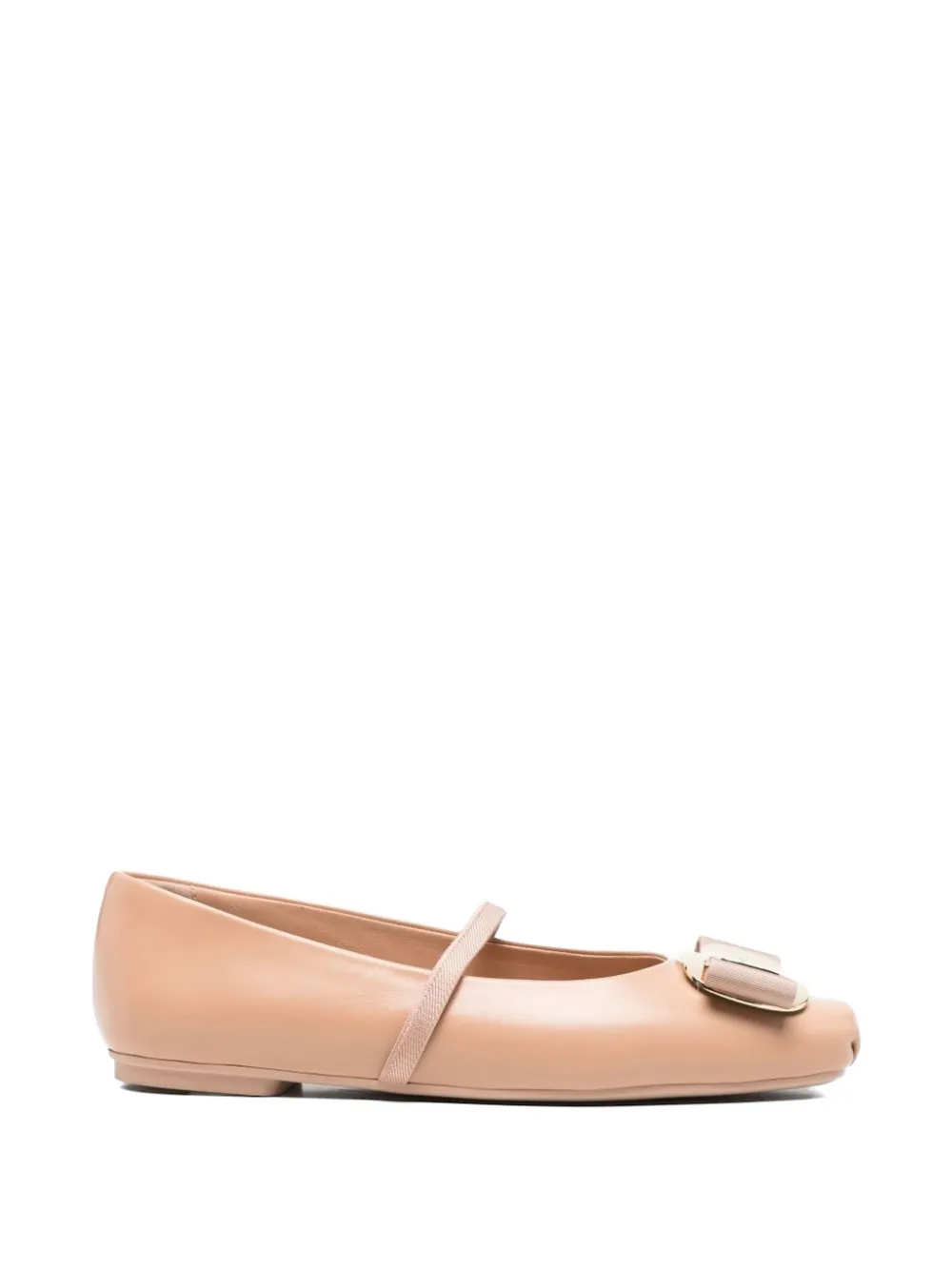 Ferragamo Vara leather ballet flats - Marrone