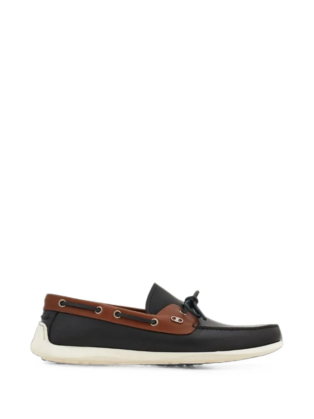Ferragamo Gancini-plaque leather boat shoes - Blau