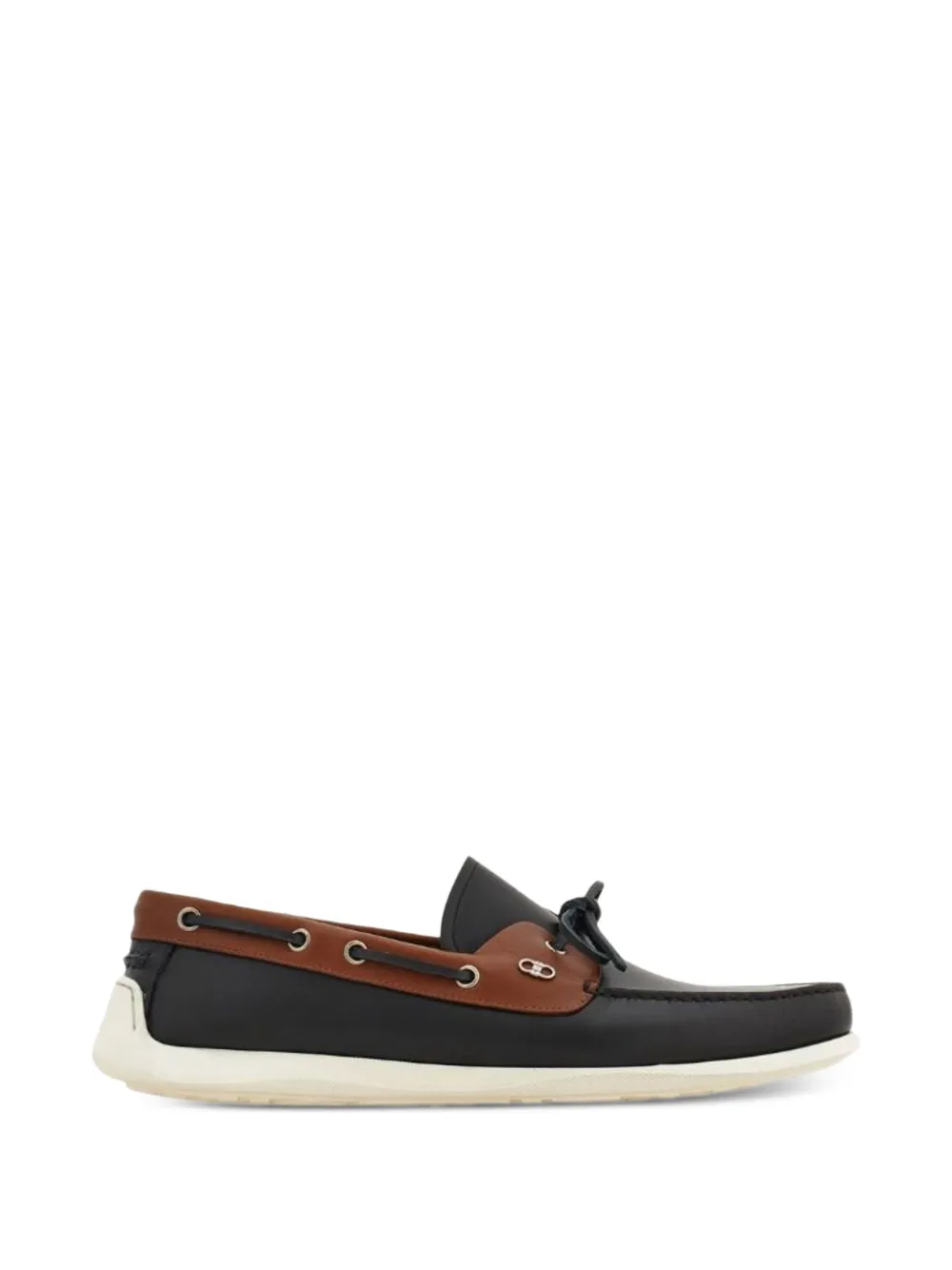 Ferragamo Gancini-plaque leather boat shoes - Blu