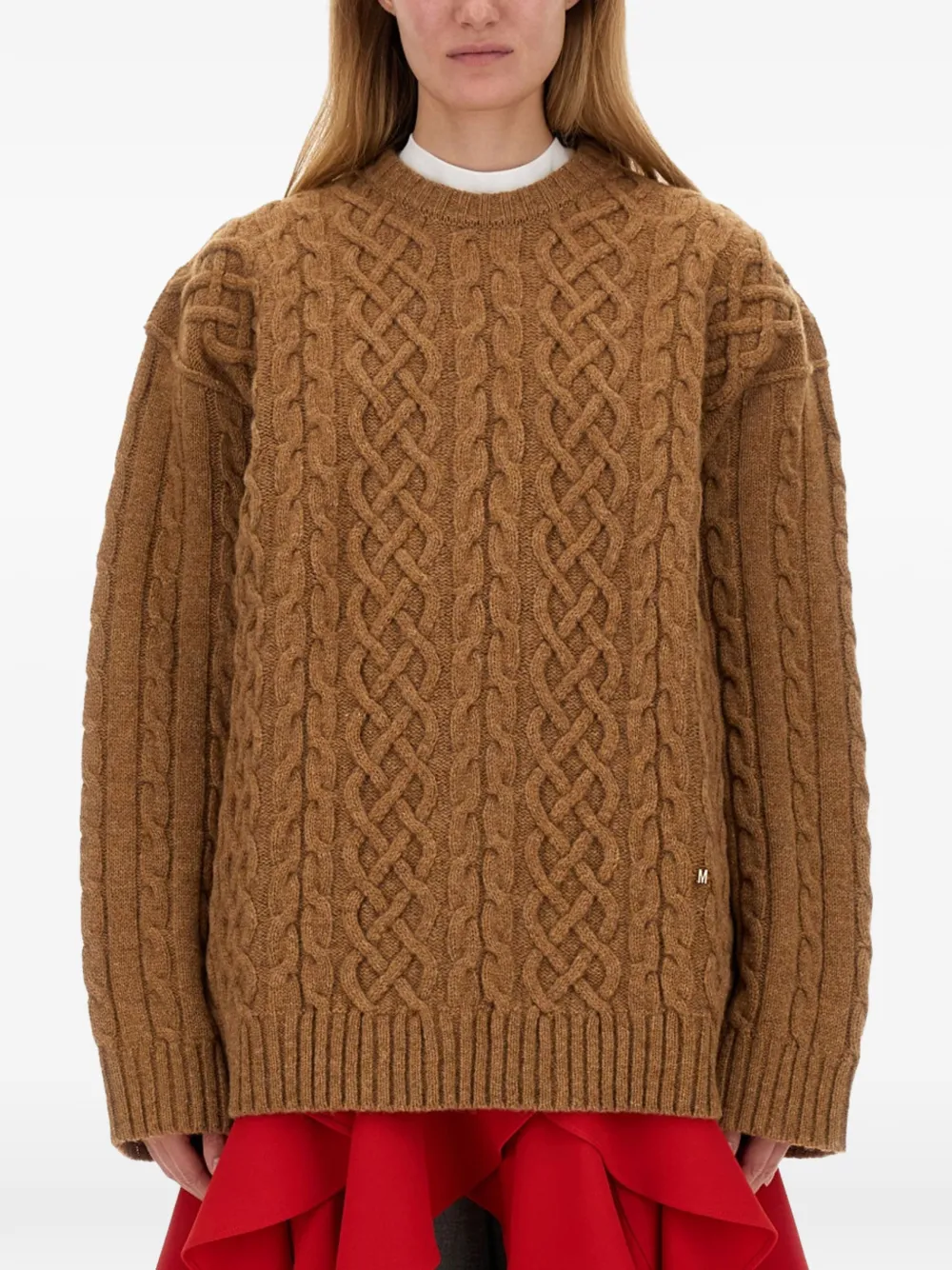 Moschino cable-knit oversized jumper - Braun
