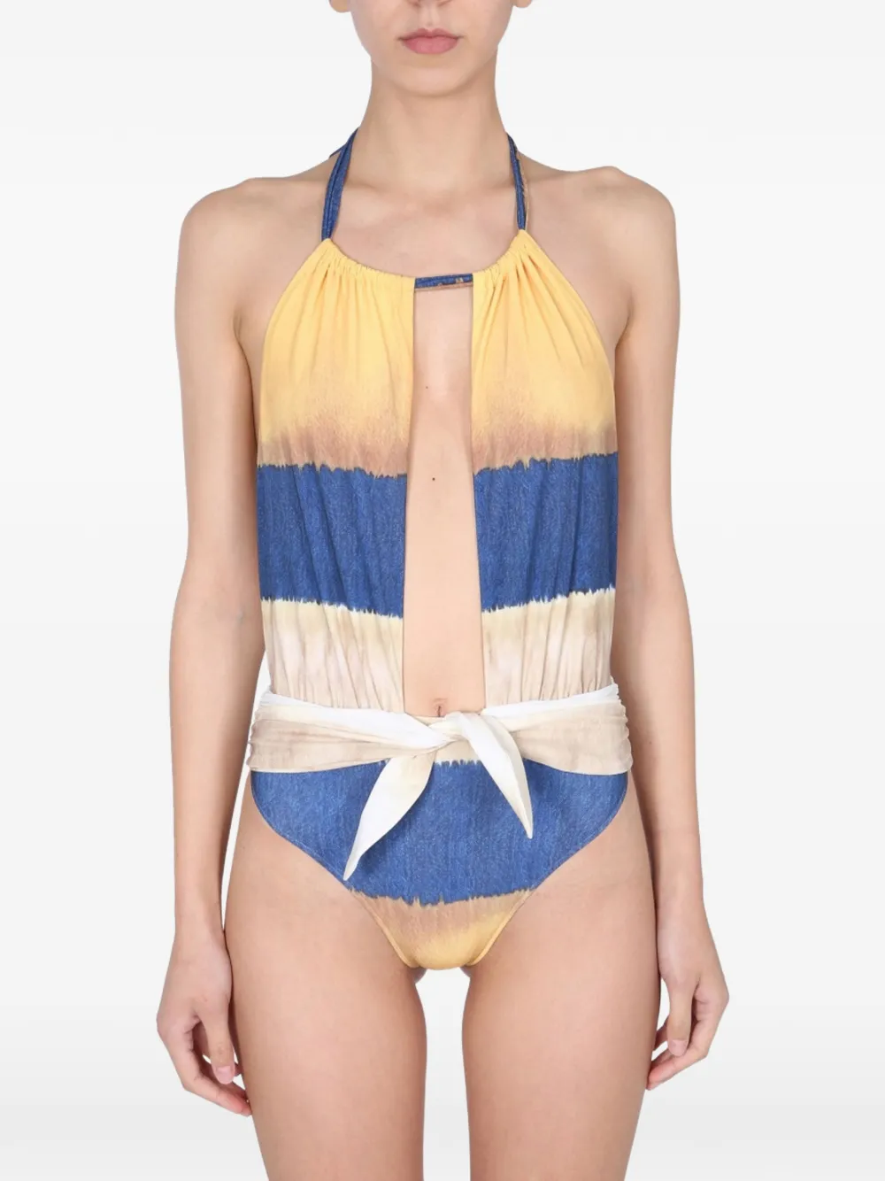 Alberta Ferretti halterneck swimsuit - Blu