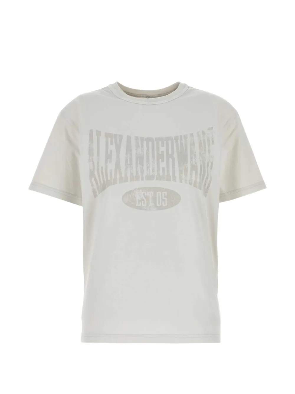 Alexander Wang T Distressed-logo Cotton T-shirt In Gray