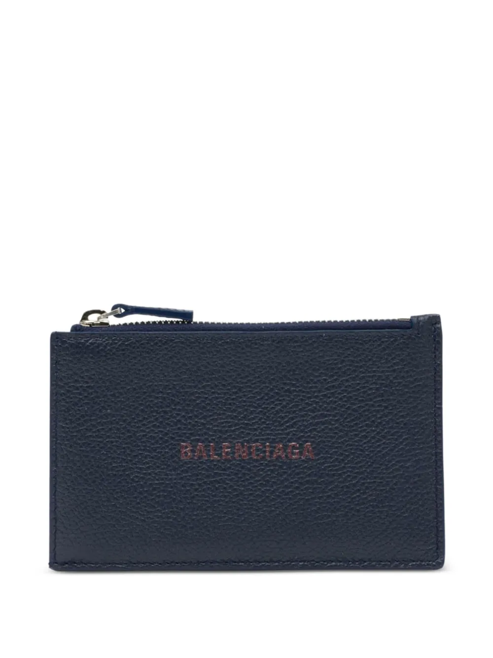 Balenciaga Zip Leather Wallet In Blue