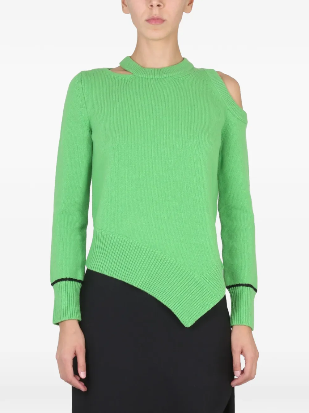 Alexander McQueen bare shoulders asymmetric knitwear