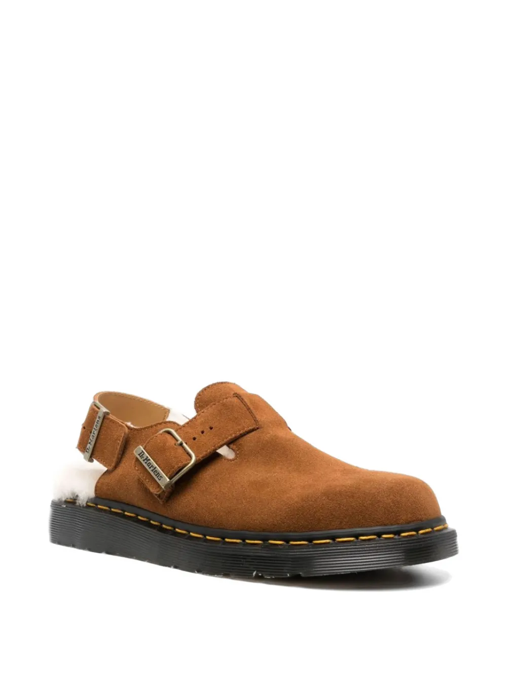 Dr Martens Muiltjes met lammy gesp Bruin