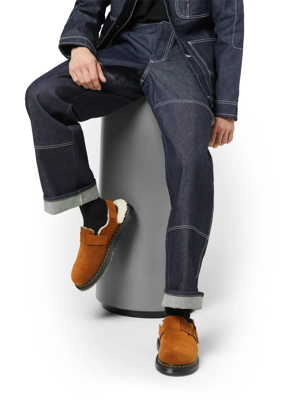 Dr Martens Muiltjes met lammy gesp Bruin